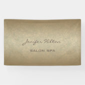 Glamoureus modern chic faux gouden textuur spandoek (Horizontaal)