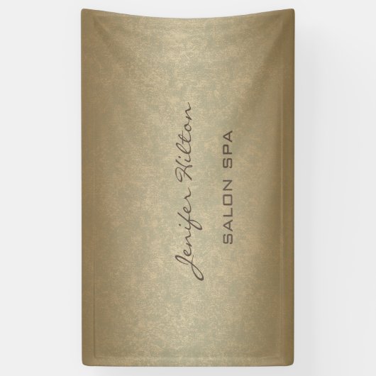 Glamoureus modern chic faux gouden textuur spandoek (Verticaal)