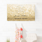 Glamoureus modern chic gold glittery custom logo spandoek (Insitu)
