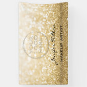 Glamoureus modern chic gold glittery custom logo spandoek (Verticaal)