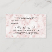 Glamoureus Modern Chic Roos Goud Glitter Marmer Aanbevelingskaartje (Achterkant)