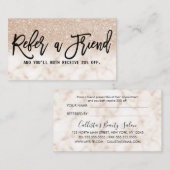 Glamoureus Modern Chique Glitter Marmer Aanbevelingskaartje (Voorkant / Achterkant)