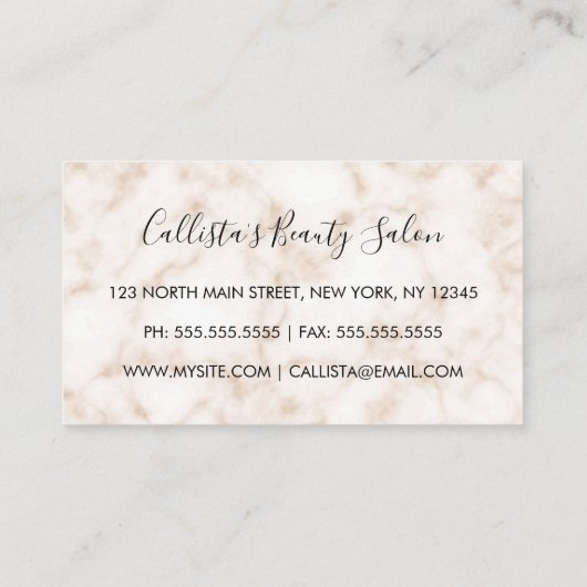 Glamoureus Modern Chique Glitter Marmer Klantenkaartje (Achterkant)