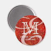 Glamoureus Modern Dubbel Monogram Hartelijk dank Magneet (Voorkant / Achterkant)