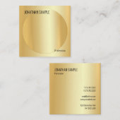 Glamoureus modern elegant design Faux Gold-Sjabloo Vierkante Visitekaartje (Voorkant / Achterkant)