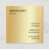Glamoureus modern elegant design Faux Gold-Sjabloo Vierkante Visitekaartje (Achterkant)