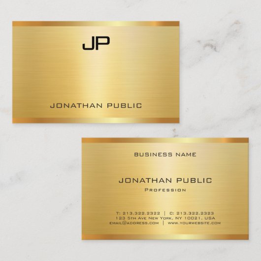 Glamoureus modern elegant Faux Gold Professional Visitekaartje (Voorkant / Achterkant)