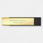 Glamoureus Modern Faux Gold Glitter Sjabloon Deurbordje (Voorkant)