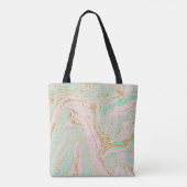 Glamoureus Modern  Roze Mint Goud Markeren Tote Bag (Achterkant)