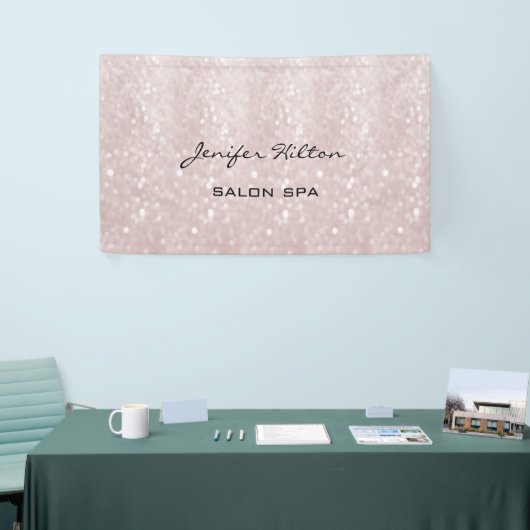 Glamoureus moderne chic glitterij spandoek (Beurs)