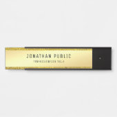 Glamoureus Moderne Gold Glitter Elegant Sjabloon Deurbordje (Voorkant)