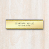 Glamoureus Moderne Gold Glitter Elegant Sjabloon Deurbordje (Voorkant)