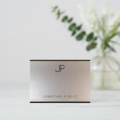 Glamoureus Moderne Monogram Gold Silver Sjabloon Visitekaartje (Staand voorkant)