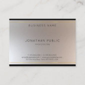 Glamoureus Moderne Monogram Gold Silver Sjabloon Visitekaartje (Achterkant)