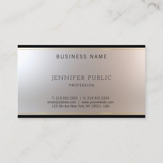 Glamoureus monogram Gold Silver Creative Plain Visitekaartje (Achterkant)