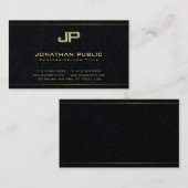Glamoureus Monogram Plain Premium Black Luxury Visitekaartje (Voorkant / Achterkant)