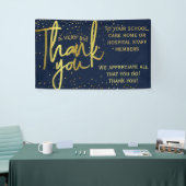Glamoureus Navy Gold Heel groot Dank je Spandoek (Beurs)