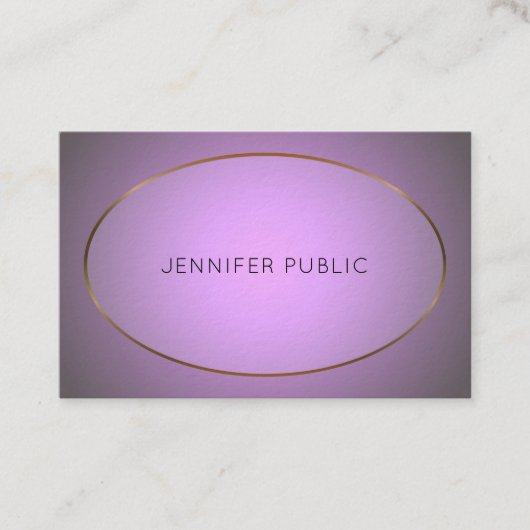Glamoureus ontwerp Paarse gouden Elite Plain Luxur Visitekaartje (Voorkant)