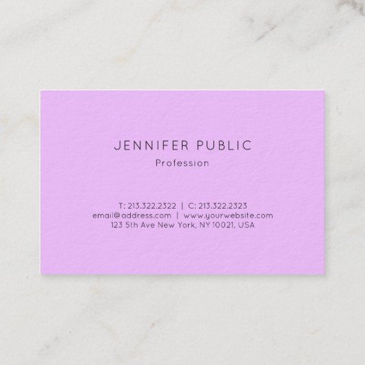 Glamoureus ontwerp Paarse gouden Elite Plain Luxur Visitekaartje (Achterkant)