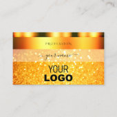 Glamoureus Oranje Sparkle Glitter Add Logo Shimmer Visitekaartje (Voorkant)