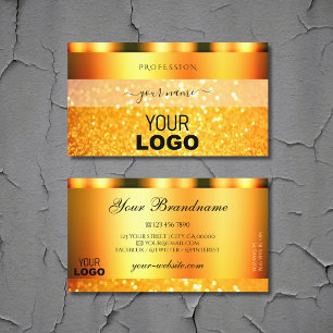 Glamoureus Oranje Sparkle Glitter Add Logo Shimmer Visitekaartje