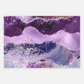 Glamoureus Paars en Roze faux Glitter Agate Inpakpapier Vel (Voorkant 2)