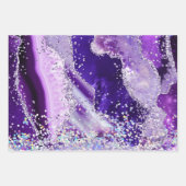 Glamoureus Paars en Zilver Faux Glitter Agate Inpakpapier Vel (Voorkant 2)