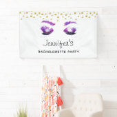Glamoureus Paars Eyes Waterverf Bachelorette Spandoek (Insitu)