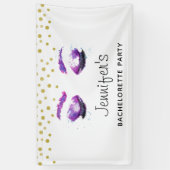 Glamoureus Paars Eyes Waterverf Bachelorette Spandoek (Verticaal)