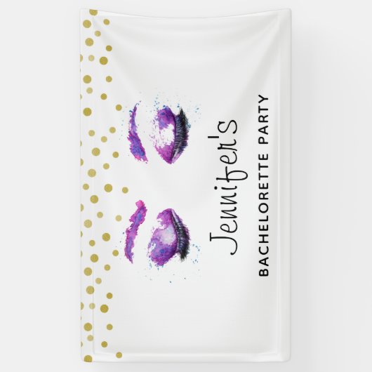 Glamoureus Paars Eyes Waterverf Bachelorette Spandoek