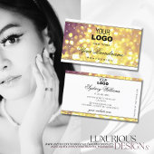 Glamoureus Paars Glitter Stars Logo White Visitekaartje