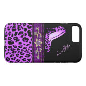 Glamoureus Paars Jaguar Print iPhone 7 Plus Hoesje (Achterkant (Horizontaal))