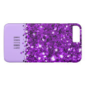 Glamoureus Paars Sparkly Glitter Confetti Hoesje (Achterkant (Horizontaal))