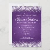 Glamoureus-Paars van zoete zestien-partijen Kaart (Achterkant)