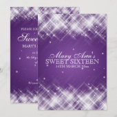 Glamoureus-Paars van zoete zestien-partijen Kaart (Voorkant / Achterkant)