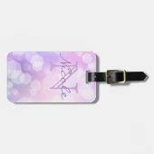 Glamoureus Paarse Sparkle Bokeh - Monogrammen Bagagelabel (Voorkant horizontaal)
