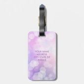 Glamoureus Paarse Sparkle Bokeh - Monogrammen Bagagelabel (Achterkant verticaal)