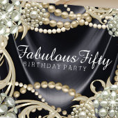 glamoureus parel verjaardagsfeestje kaart