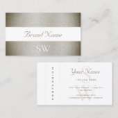 Glamoureus Parly Silver Snake Pattern en Monogram Visitekaartje (Voorkant / Achterkant)