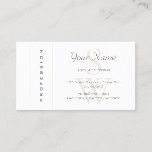 Glamoureus Parly Silver Snake Pattern en Monogram Visitekaartje (Achterkant)