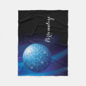 Glamoureus Persoonlijk Blauwe Disco Ball Fleece Deken (Voorkant)