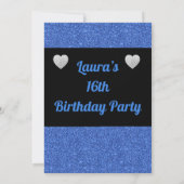 Glamoureus persoonlijke uitnodigingen voor verjaar (Achterkant)