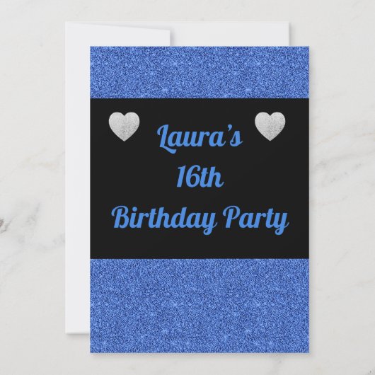 Glamoureus persoonlijke uitnodigingen voor verjaar (Achterkant)