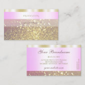 Glamoureus Pink and Gold Sparking Glitter Shimmery Visitekaartje (Voorkant / Achterkant)