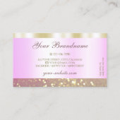 Glamoureus Pink and Gold Sparking Glitter Shimmery Visitekaartje (Achterkant)
