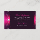 Glamoureus Pink Burgundy  Borders Ornamenten Visitekaartje (Achterkant)