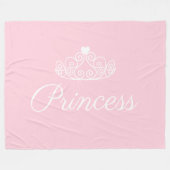 Glamoureus Pink en White Princess Tiara Fleece Deken (Voorkant (Horizontaal))