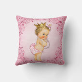Glamoureus Pink, gepersonaliseerd Blonde prinses Kussen (Achterkant)