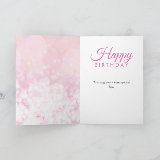 Glamoureus Pink Glitter Balloons 80th Birthday Kaart (Binnen)