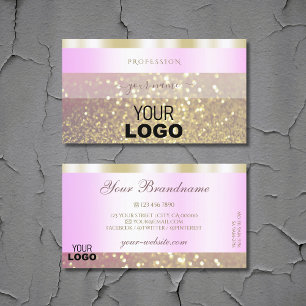 Glamoureus Pink Gold Sparking Glitter Logo Luxe Visitekaartje